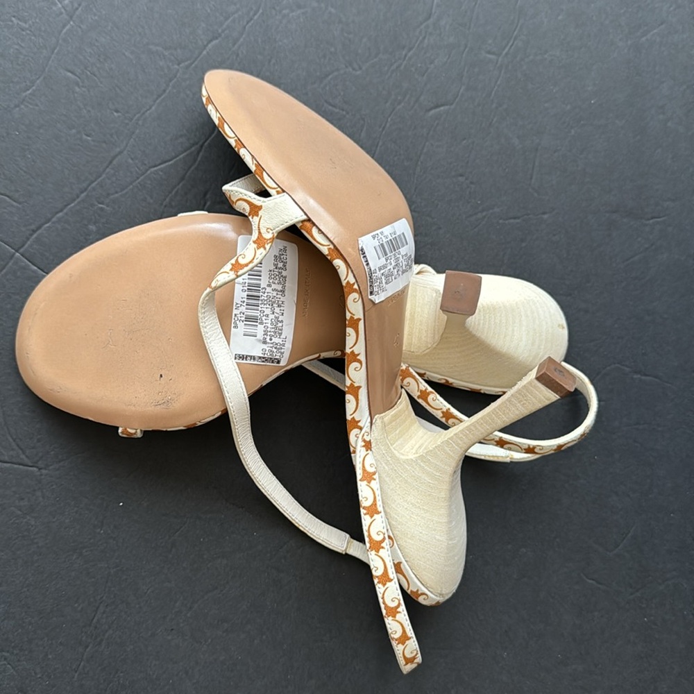 Brock Collection Grecian Orange & Cream Sandals Size 40 - Picture 10 of 10